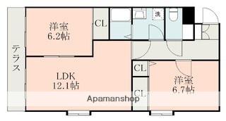 ブリーズコート長嶺C棟(2LDK/2階)の間取り写真