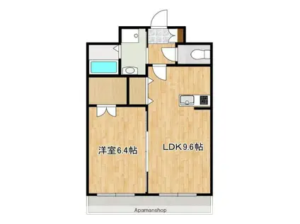 リベルテ御領(1LDK/5階)の間取り写真