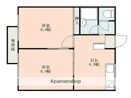 エステートピアU8(2DK/1階)の間取り写真