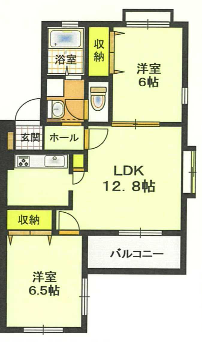 グレースM(2LDK/1階)の間取り写真