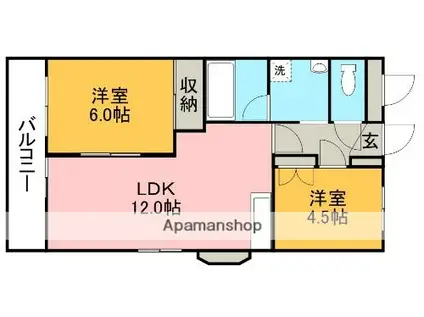 アーバンコンフォート(2LDK/3階)の間取り写真