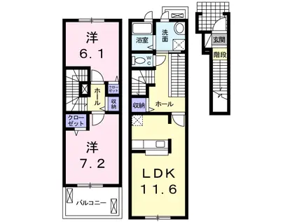 エンジョイ A(2LDK/2階)の間取り写真