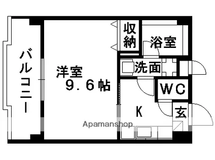 プラトゥー光の森(1K/3階)の間取り写真