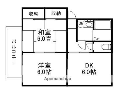 グローバルナガヒロB(2DK/2階)の間取り写真