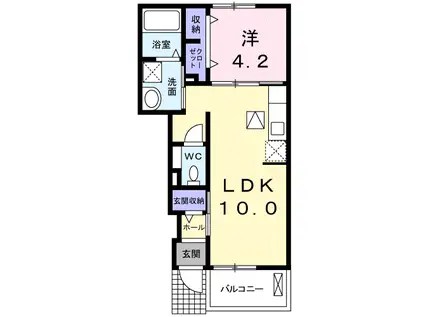 アニメート小山(1LDK/1階)の間取り写真
