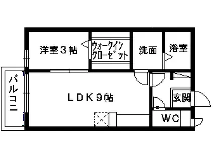 プレールルフラン(1LDK/1階)の間取り写真