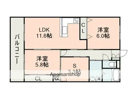 メゾンド中村(2SLDK/3階)の間取り写真