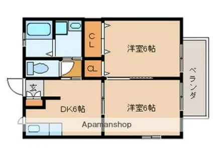 スタイルコートⅠ(1LDK/2階)の間取り写真