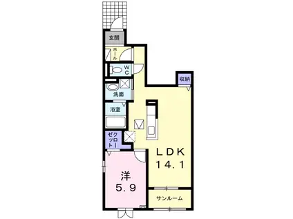 フロマージュ(1LDK/1階)の間取り写真