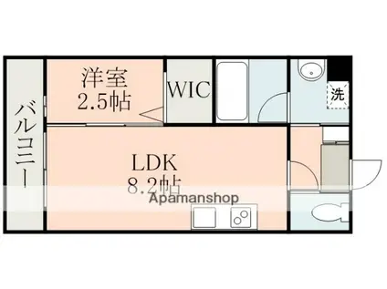 ラ・シック大津グランドヒルズノース(1LDK/2階)の間取り写真