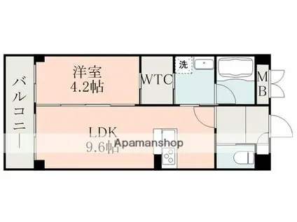 フラワーラブⅡ(1LDK/3階)の間取り写真