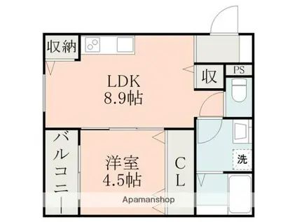 オルテンシア大津(1LDK/2階)の間取り写真