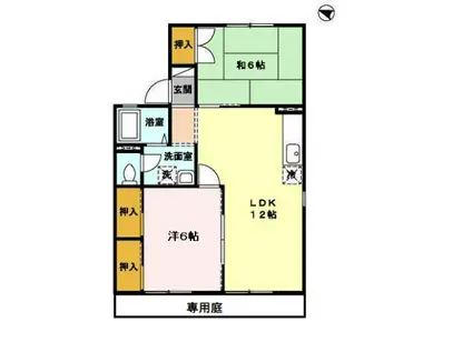 エスボワールA(2LDK/1階)の間取り写真