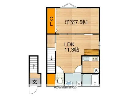 YOSHITOMI BASE(1LDK/2階)の間取り写真