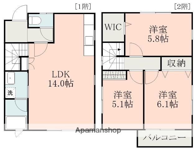 豊肥本線 瀬田駅(熊本) 徒歩32分 2階建 築2年(3LDK)の間取り写真