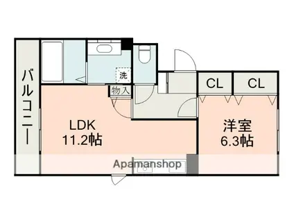 シャトー・デュ・アーサーⅡ(1LDK/1階)の間取り写真