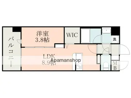 大津331BLD(1LDK/9階)の間取り写真