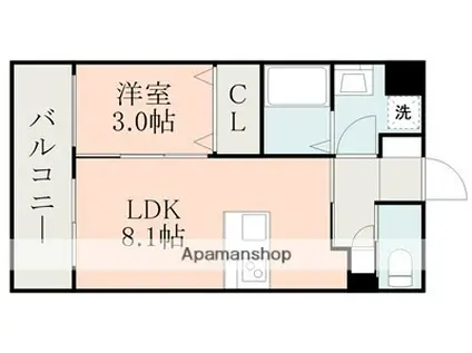 ラ・シック光の森北(1LDK/1階)の間取り写真