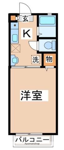 モンパルク菊陽(1K/2階)の間取り写真