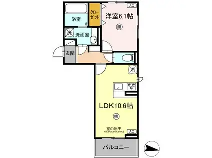 コートドール7(1LDK/3階)の間取り写真