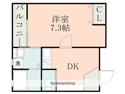 サイエンス吉富(1K/2階)の間取り写真