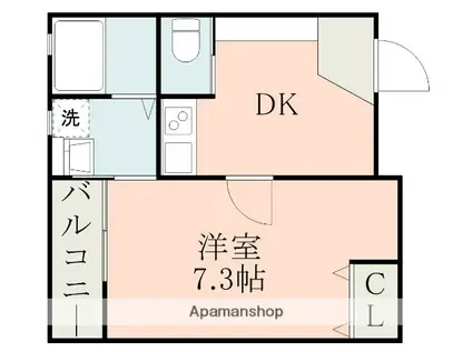 サイエンス吉富(1K/1階)の間取り写真