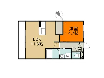 LA VIE EN ROSE HILL(1LDK/5階)の間取り写真