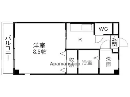 クイーンズタワーソレイユ(1K/5階)の間取り写真