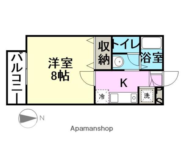 メゾンドタカヤナギアパート(1K/1階)の間取り写真