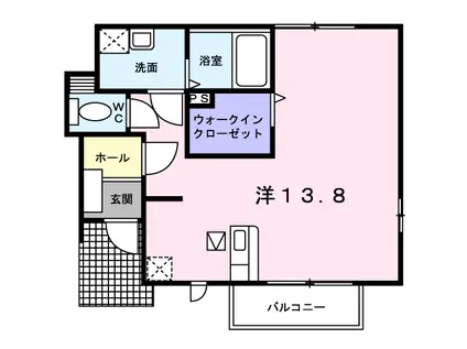 パストラル御幸(ワンルーム/1階)の間取り写真