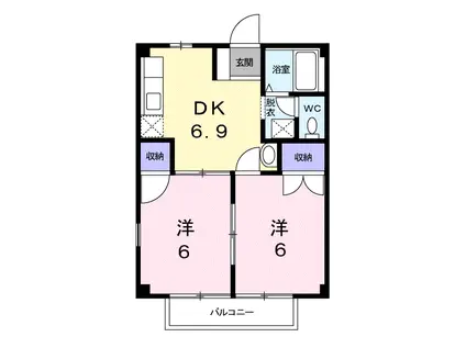 アーバンハイツ(2DK/2階)の間取り写真