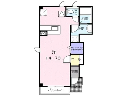 ハッピーライフB(ワンルーム/1階)の間取り写真