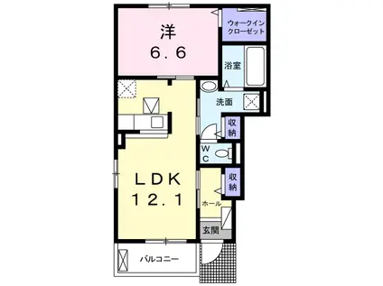 ハッピー アライブⅠ(1LDK/1階)の間取り写真