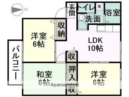 サンガーデンO(3LDK/1階)の間取り写真