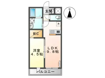 PLUMA BRANCA(1LDK/1階)の間取り写真