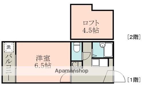 ウイングス1番館(1K/1階)の間取り写真