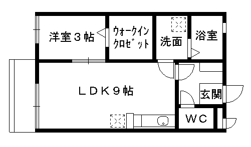 グレース(1LDK/1階)の間取り写真