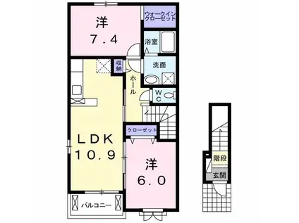 LEGAZONⅡ(2LDK/2階)の間取り写真