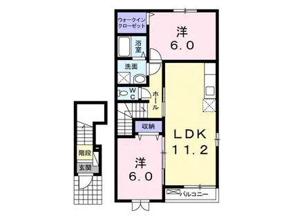 ダイナソーT(2LDK/2階)の間取り写真