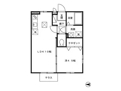 セジュールサティ(1LDK/2階)の間取り写真