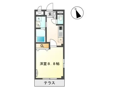益城町広崎 アパート(1K/1階)の間取り写真