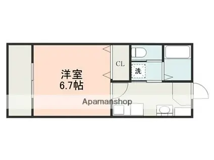 MOON HARP三郎(1K/1階)の間取り写真