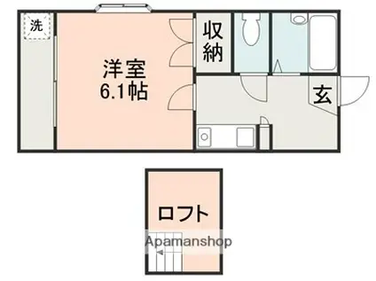 NICE帯山A棟(1K/1階)の間取り写真