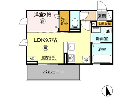 DーROOM近見2丁目(1LDK/2階)の間取り写真