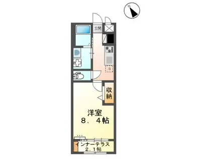 サンフォレスト杉水(1K/1階)の間取り写真