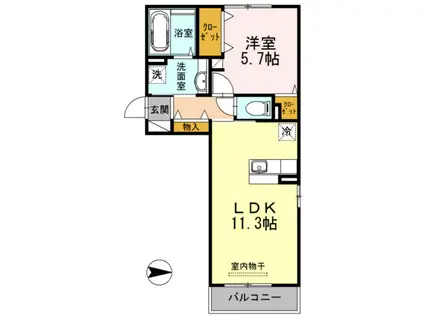 パティオ(1LDK/3階)の間取り写真