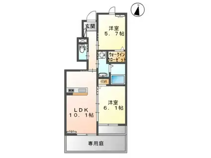 CANON(2LDK/1階)の間取り写真