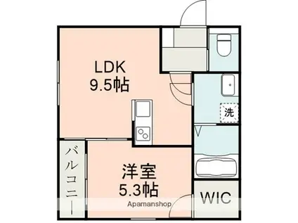 BRAVE BASE戸島(1LDK/1階)の間取り写真