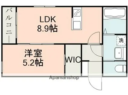 BRAVE BASE戸島(1LDK/1階)の間取り写真