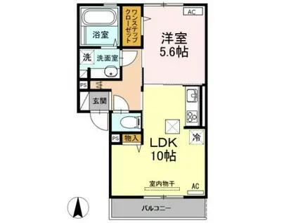 STAY GRATEFUL(1LDK/1階)の間取り写真